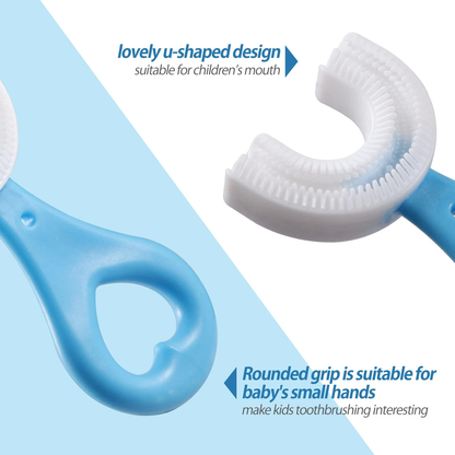 360° U-Shaped Baby Toothbrush – Soft Silicone Teeth Cleaning Brush for Kids & Toddlers