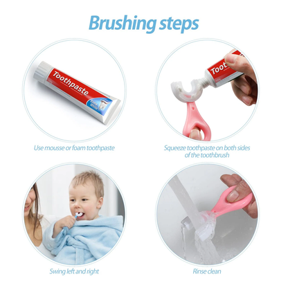360° U-Shaped Baby Toothbrush – Soft Silicone Teeth Cleaning Brush for Kids & Toddlers