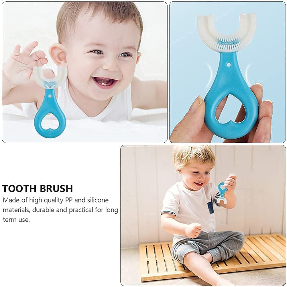 360° U-Shaped Baby Toothbrush – Soft Silicone Teeth Cleaning Brush for Kids & Toddlers