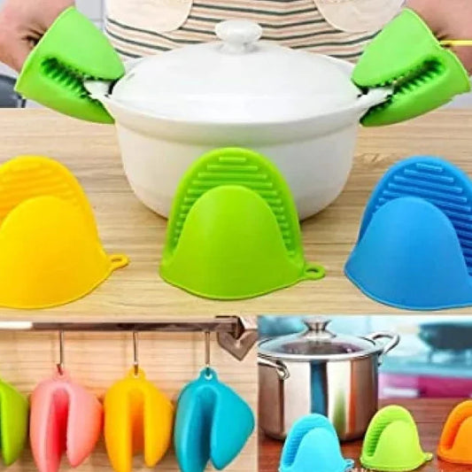 Silicone Heat Resistant Pot Holder Clips – Non-Slip Oven Mitt Grips for Cooking & Baking (Pair)