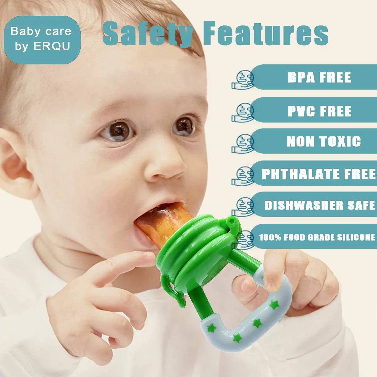 Baby Fruit Feeder Pacifier – Safe Silicone Fresh Fruit & Teething Feeder for Babies (4+ Months)