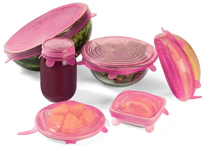 6-Piece Reusable Silicone Stretch Lids – Universal Food Storage Covers for Bowls, Cups & Containers