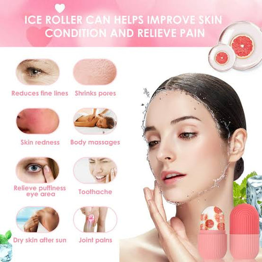 Reusable Facial Ice Roller for Face – Skin Tightening, Pore Minimizing & Glow Enhancer (Random Color)