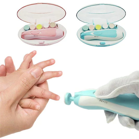 Premium 6-in-1 Electric Baby Nail Trimmer Set – Safe Infant Nail Filer with Storage Case | Random Color