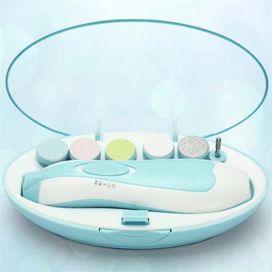 Premium 6-in-1 Electric Baby Nail Trimmer Set – Safe Infant Nail Filer with Storage Case | Random Color