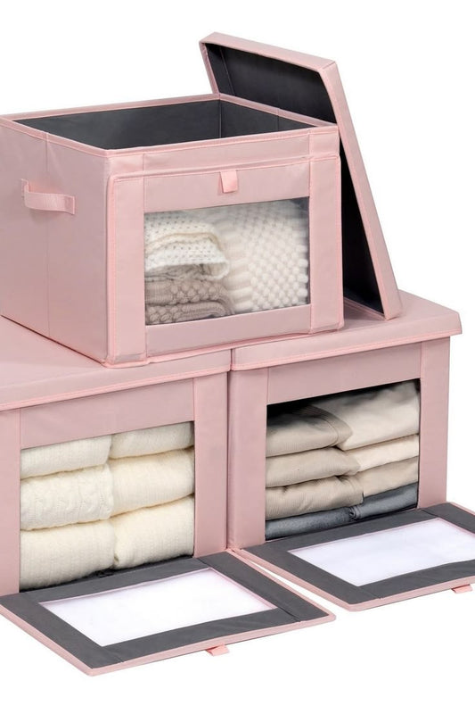 Foldable Storage Blanket Bag Organizer – Large Cloth Storage Box for Wardrobe & Closet (1 Pc, Random Color)